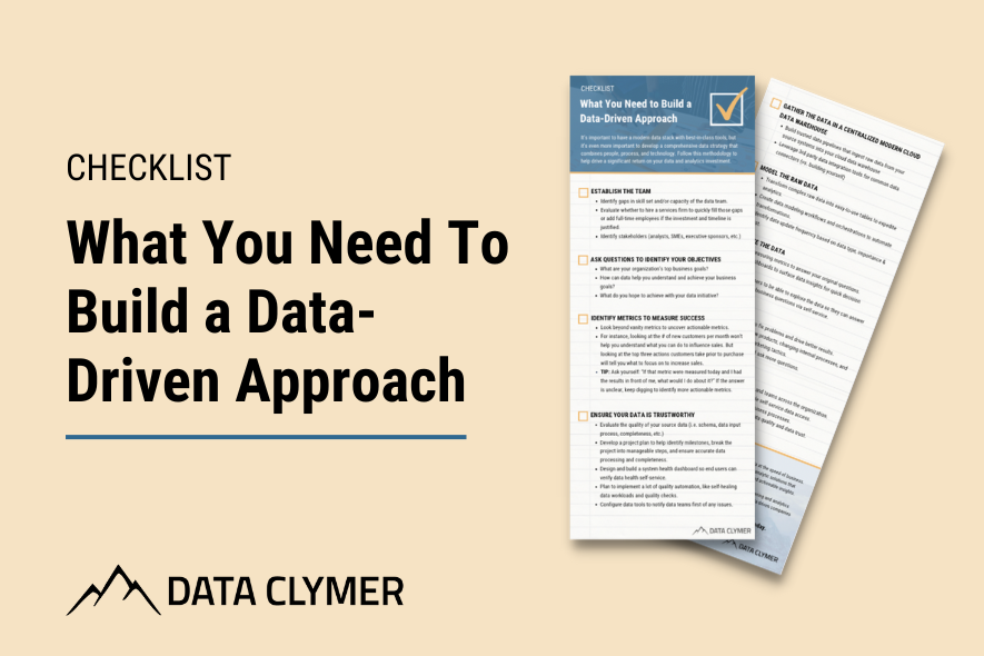 checklist: what you need to build a data driven approach